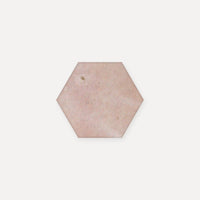 Single rose pink zellige hexagon tile, 4 inch