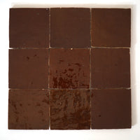 Cacao Brown Zellige tile Square 4x4