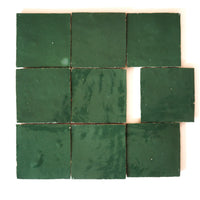 Sapin Green Zellige Tile Squares 4x4