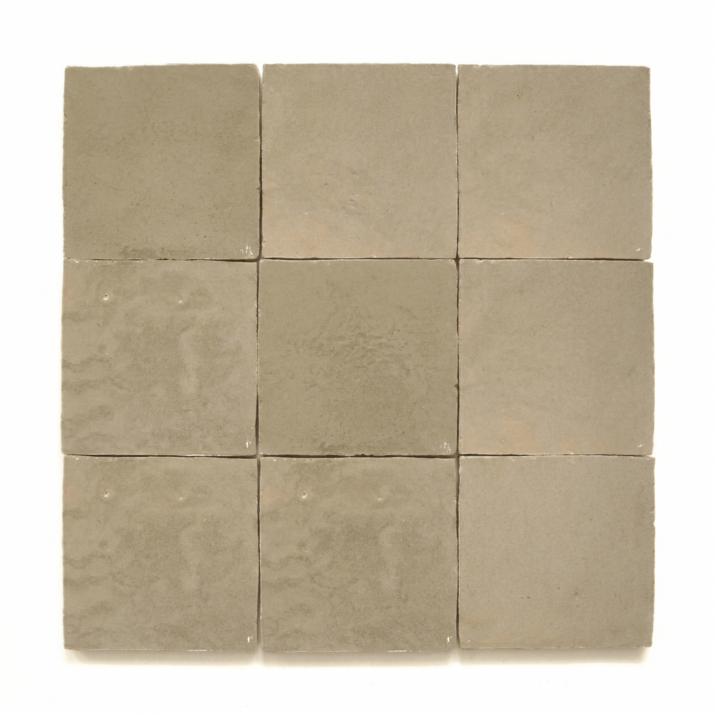 Argile Greige Zellige Tile Squares 4x4 - Handtile