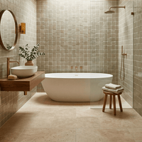 Argile Greige Zellige Tile Squares 4x4 - Handtile