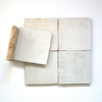 Blanc White Zellige Tile Squares 4x4 - Handtile
