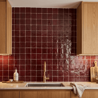 Burgundy Red Zellige Backsplash 4x4 - Handtile