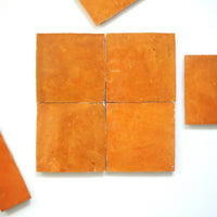 Burnt Orange Tile Zellige Square 4x4 - Handtile