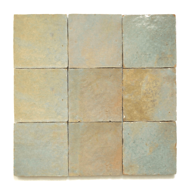 Celadon Mint Zellige Square Tile 4x4 - Handtile