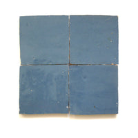 Denim Blue 4x4 Square Zellige Tile - Handtile