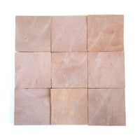 Dusty Rose Blush Zellige tile 4x4 - Handtile