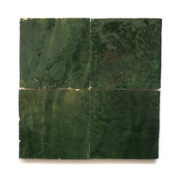 Forest Green Zellige Tile Squares 4x4 - Handtile