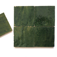 Forest Green Zellige Tile Squares 4x4 - Handtile