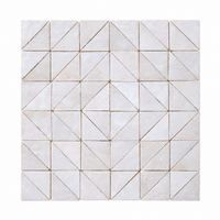 Cloud Triangle Zellige Mosaic Sheet, full 12x12 sheet on white background