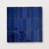 Cobalt Blue Talia Zellige Mosaic Sheet, full 12x12 sheet on white background