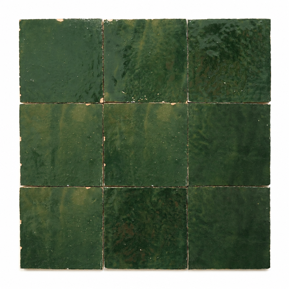 Forest Green Zellige Square 4x4 tile