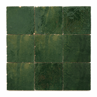 Forest Green Zellige Square 4x4 tile