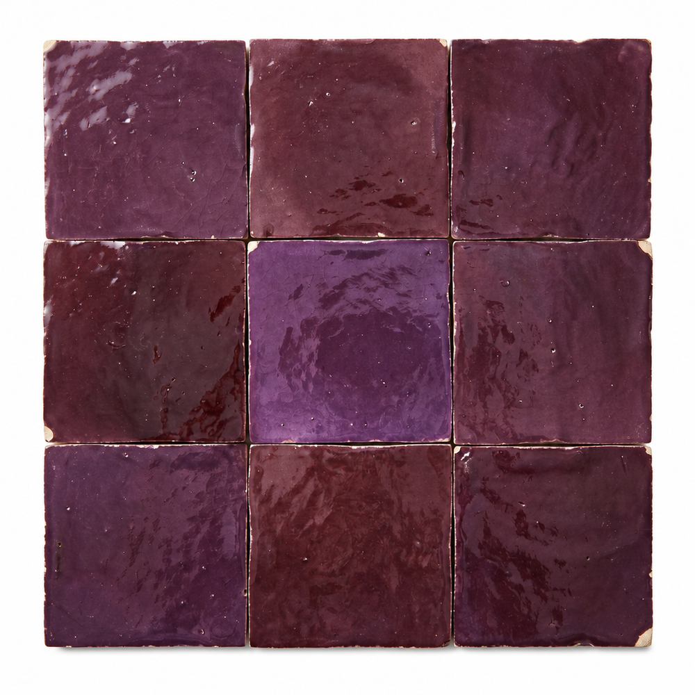 Mulberry Purple Zellige Square 4x4 tile
