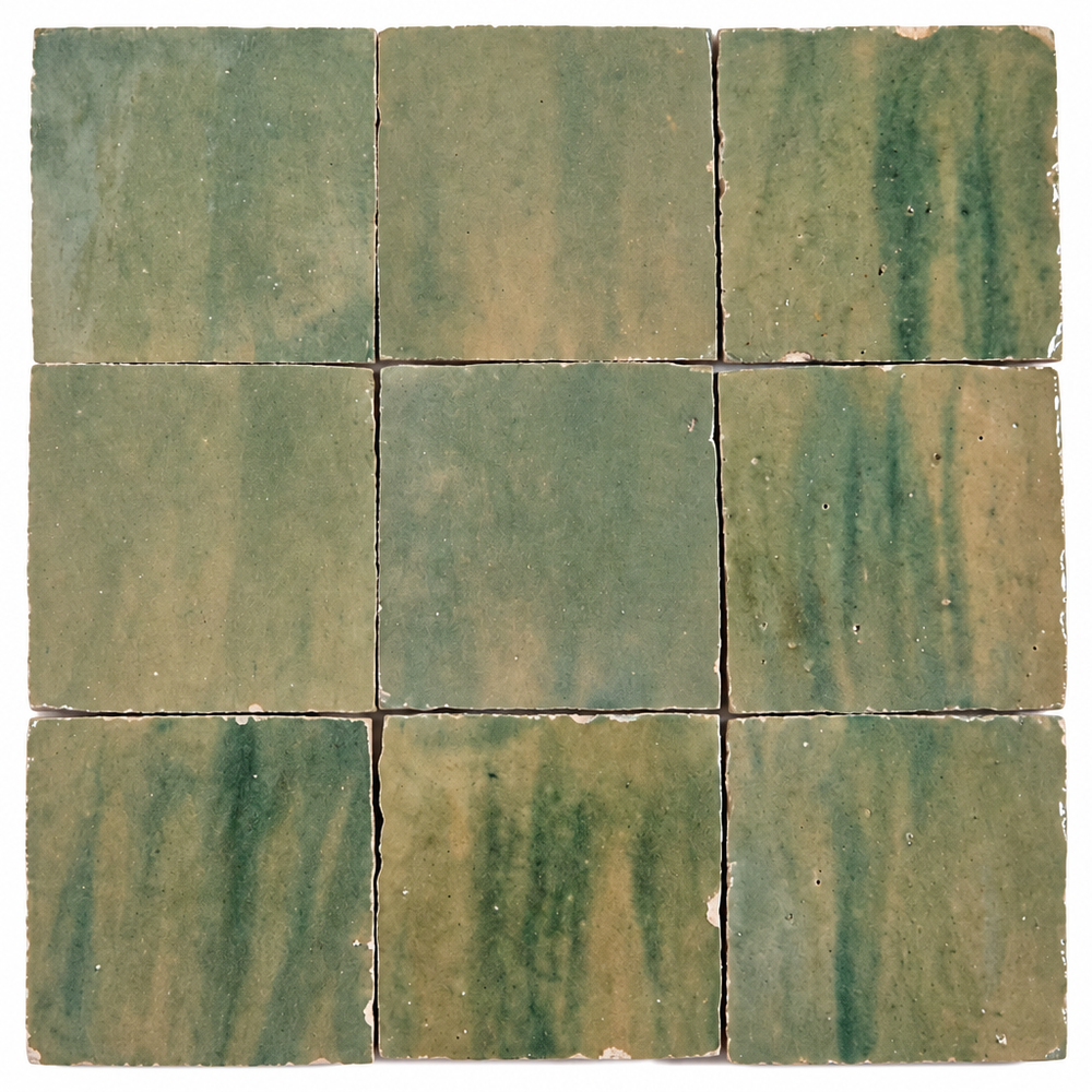 Olive Green Zellige Square 4x4 tile