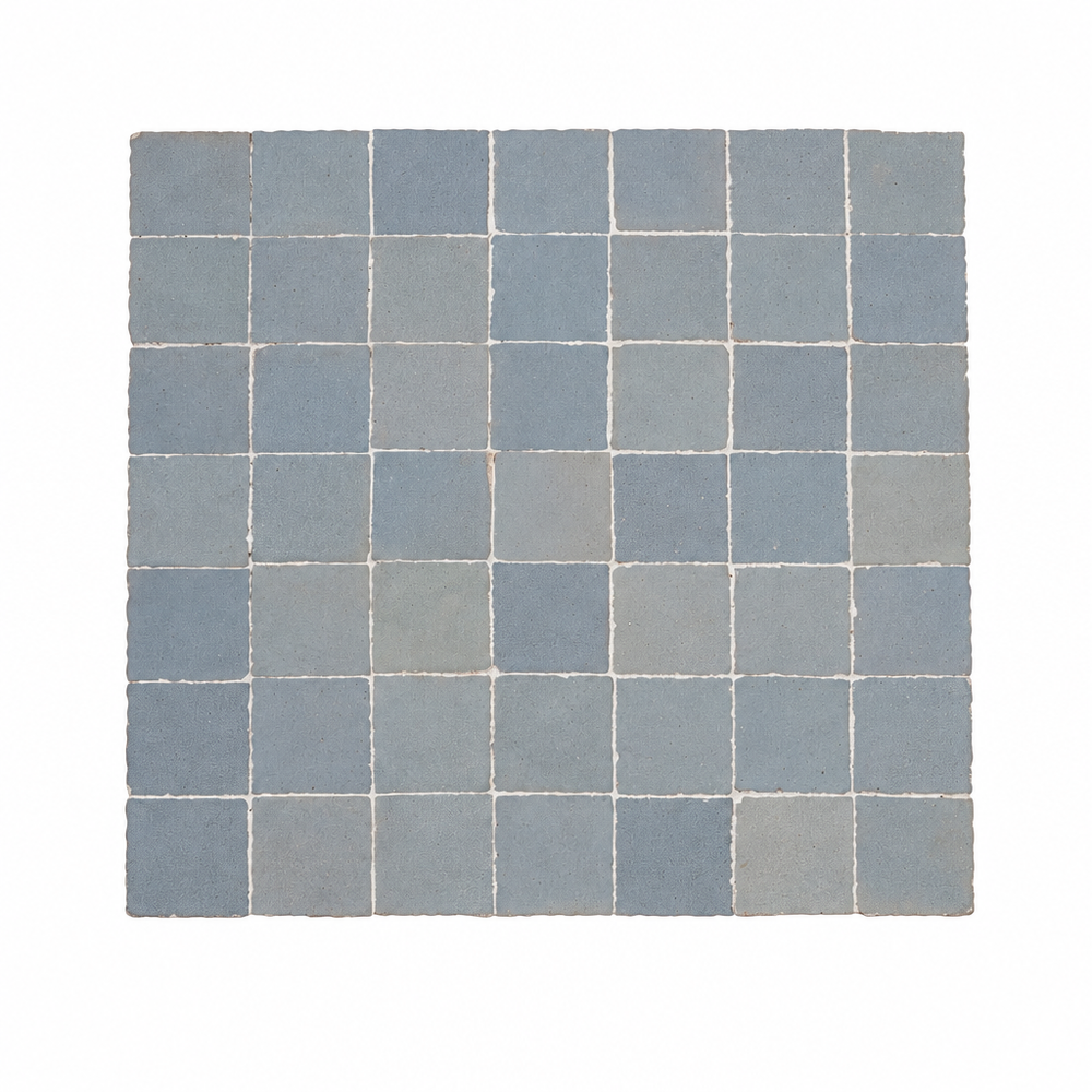 Classic Square Zellige Mosaic Tile, Slate Grey