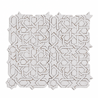 Interlaced Star Zellige Mosaic Tile, White