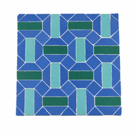 Basketweave Zellige Mosaic Tile, Cobalt, Emerald & Jade