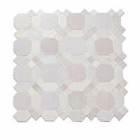 Octagon and Star Zellige Mosaic Tile, White