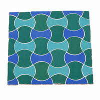 Bowtie Zellige Mosaic Tile, Emerald, Turquoise & Cobalt