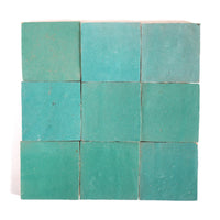 Menthe Teal Green Zellige Tile Squares 4x4 - Handtile