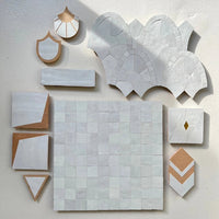 Snow Drift White Custom Made 2" x 2" Zellige Tiles (Per Sqft) - Custo&Co