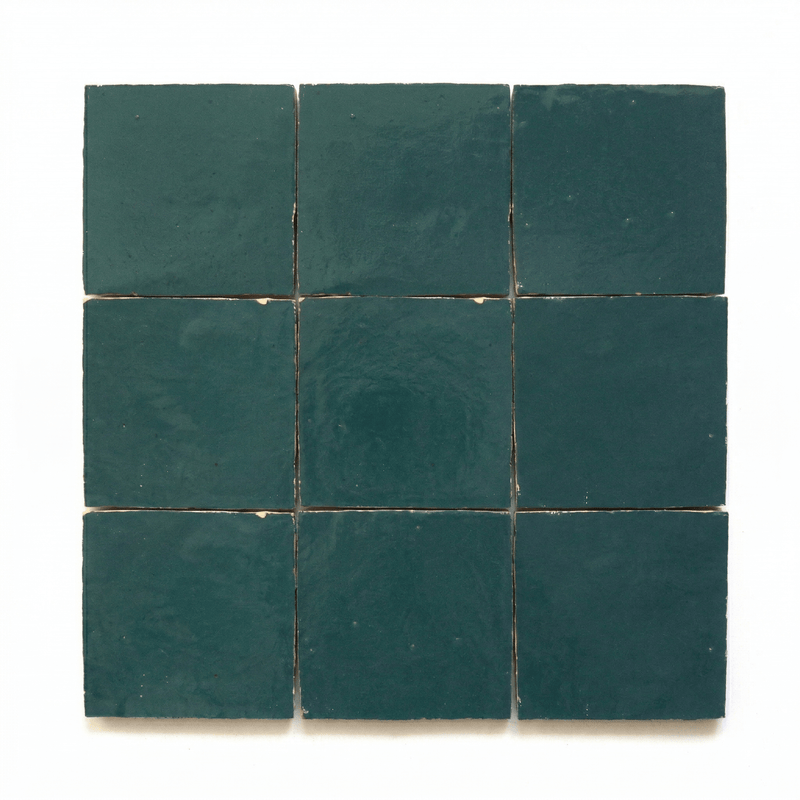 Teal Zellige Square Tile — Handmade Zellij Backsplash & Wall Tile - Handtile